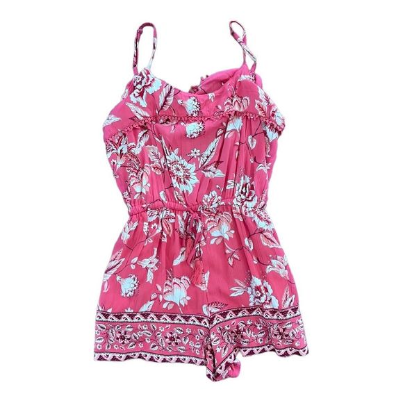 Angie Girls Size X-Large Pink Floral Romper NWT - Picture 1 of 4
